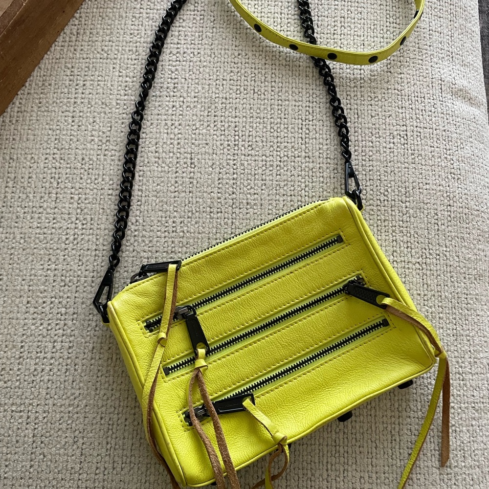 Rebecca Minkoff Neon Yellow Crossbody Bag with Sleek Design